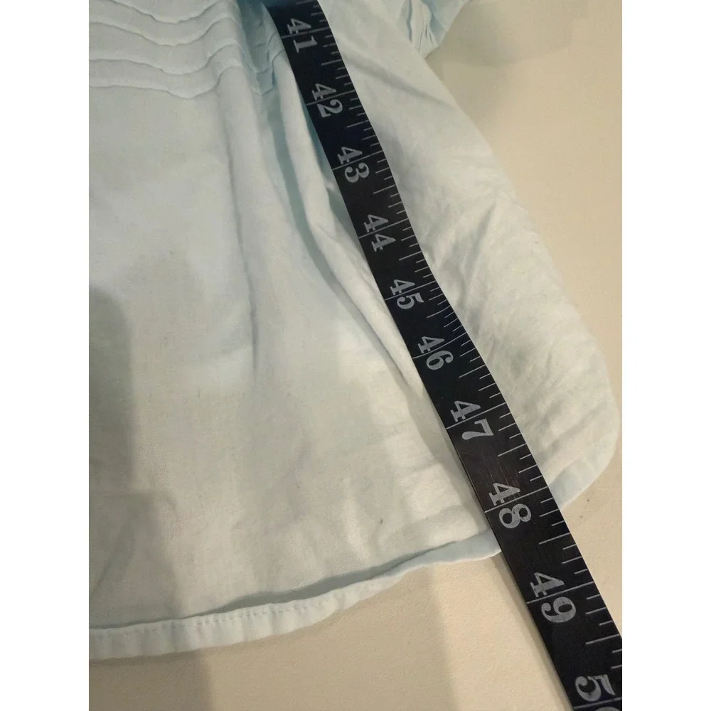 Eileen West Blue Cotton Embroidered Mesh Sleeve Lawn Nightgown Victorian Style M - Picture 12 of 12